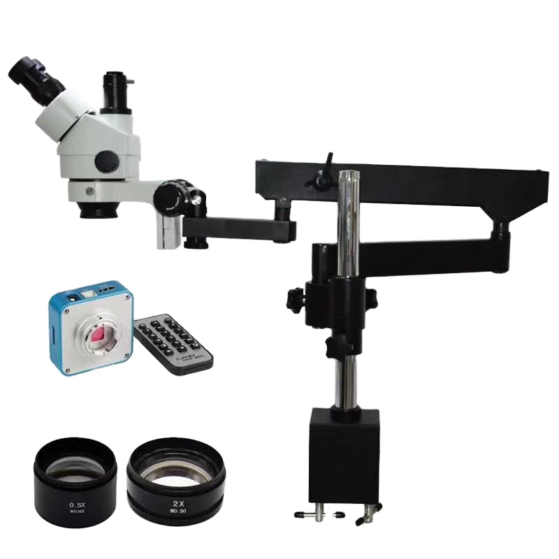 Articulating Arm Boom Stand Microscope - 48MP 3.5X-90X Flexible Moving Articulated Arm