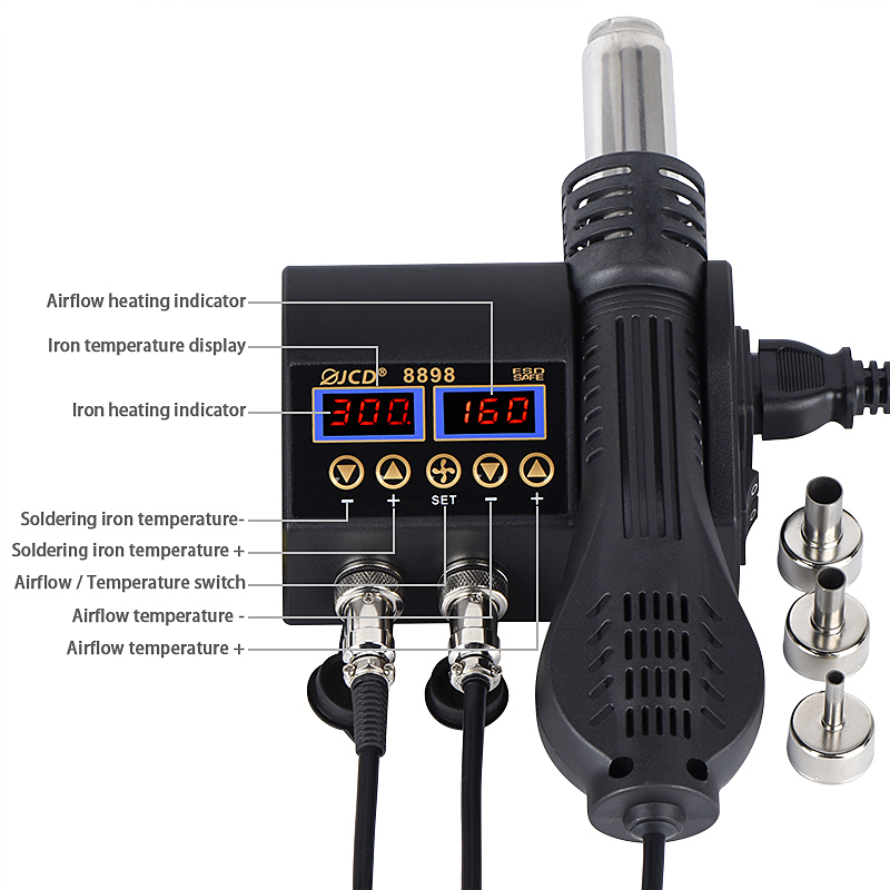 2 in 1 750W Hot Air Gun LCD Di - 2 In 1 Soldering Rework Station 750W review and price